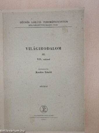 Világirodalom III.