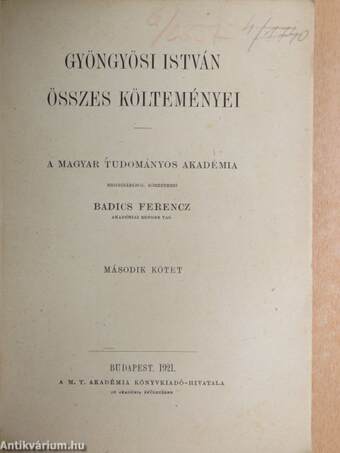 Gyöngyösi István összes költeményei II.