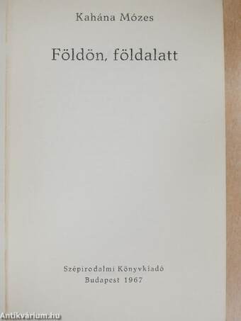 Földön, földalatt