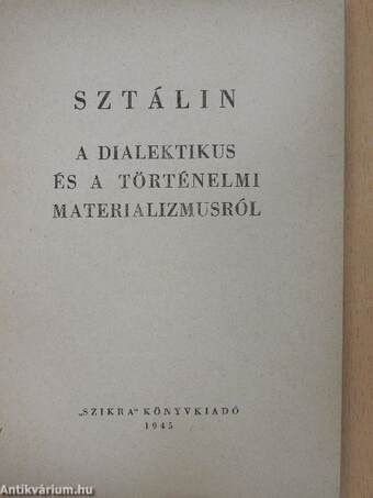 A dialektikus és a történelmi materializmusról