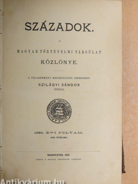 Századok 1892. január-december/Emlékkönyv a Magyar Történelmi Társulat negyed-százados fennállásának évforduló napján 1892. május 15-én tartott ünnepélyes közgyülése alkalmára