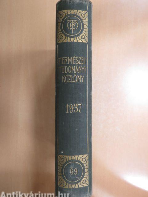 Természettudományi Közlöny 1937. január-december/Pótfüzetek a Természettudományi Közlönyhöz 1937. január-december