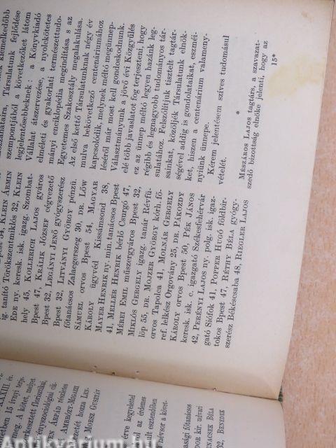 Természettudományi Közlöny 1937. január-december/Pótfüzetek a Természettudományi Közlönyhöz 1937. január-december