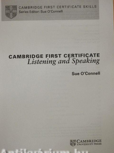 Cambridge First Certificate - Listening and speaking