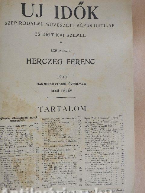 Uj Idők 1930. (nem teljes évfolyam) I-II.