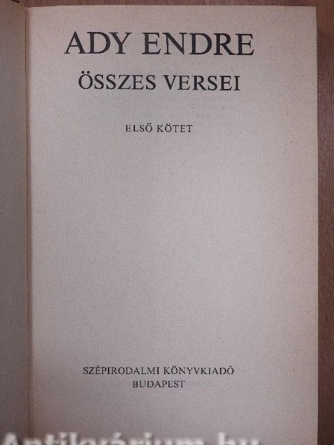 Ady Endre összes versei 1. (töredék)