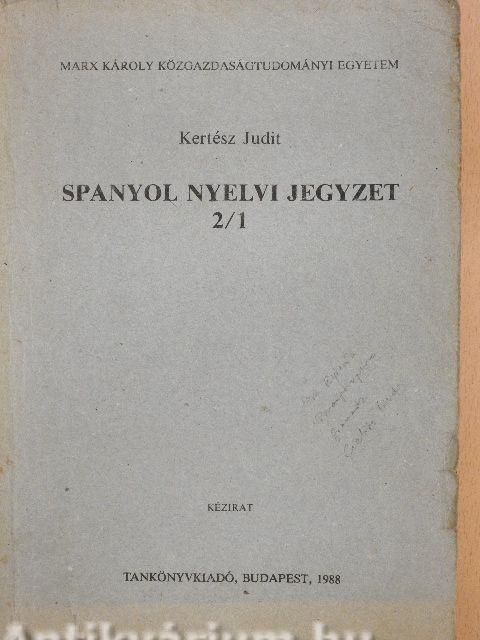 Spanyol nyelvi jegyzet 2/1.