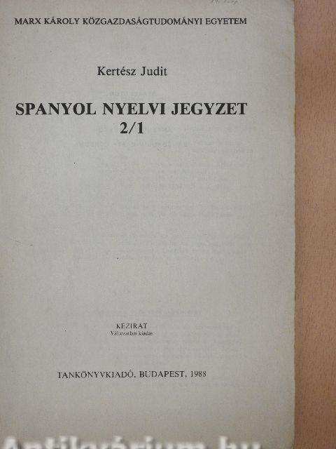 Spanyol nyelvi jegyzet 2/1.