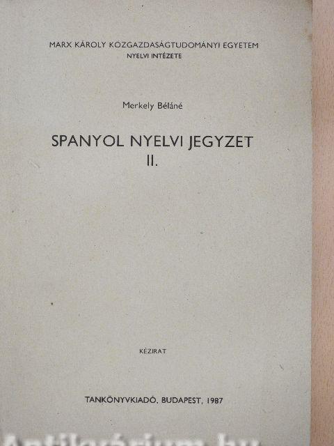 Spanyol nyelvi jegyzet II.