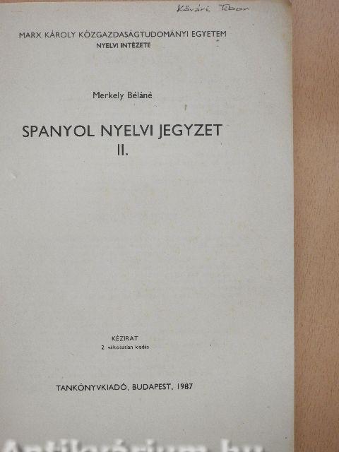 Spanyol nyelvi jegyzet II.