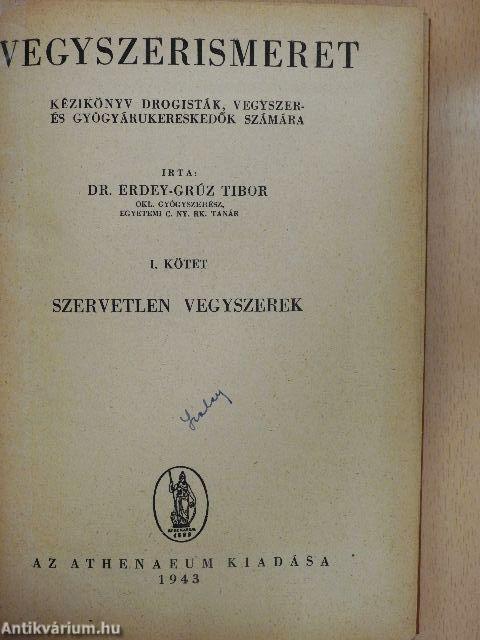 Vegyszerismeret I.