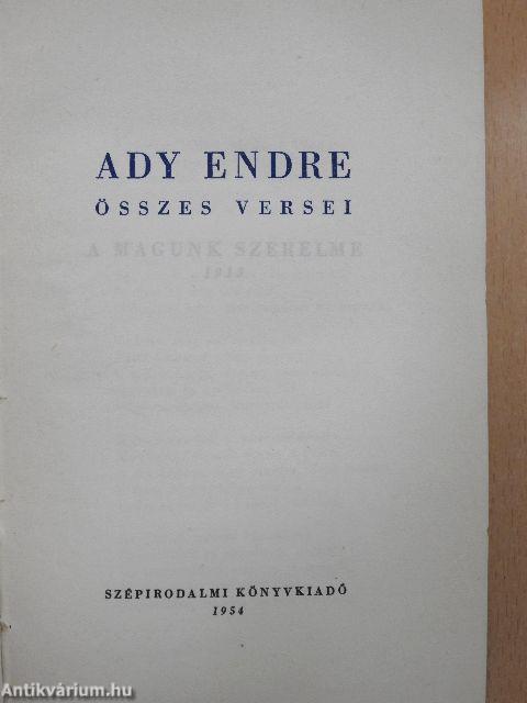 Ady Endre összes versei II. (töredék)