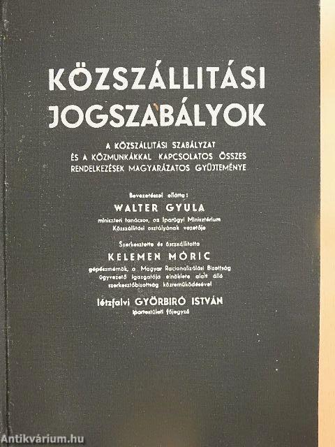 Közszállitási jogszabályok 