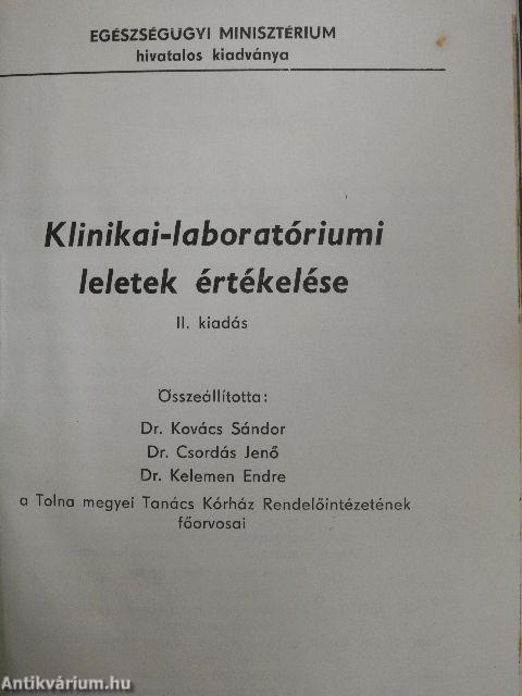 Klinikai-laboratóriumi leletek értékelése