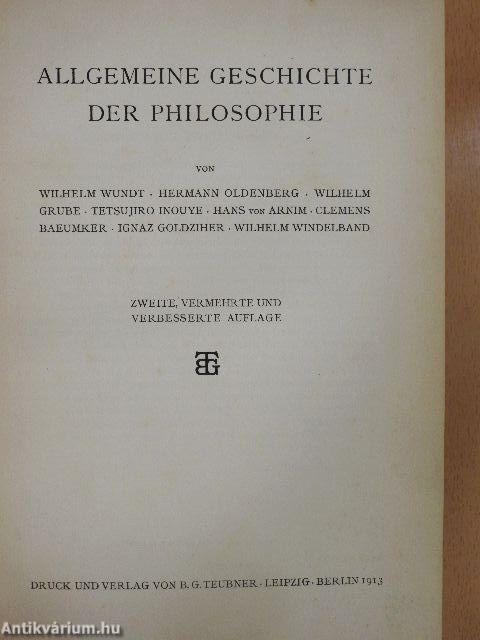 Allgemeine Geschichte der Philosophie