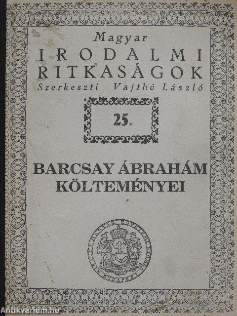 Barcsay Ábrahám költeményei