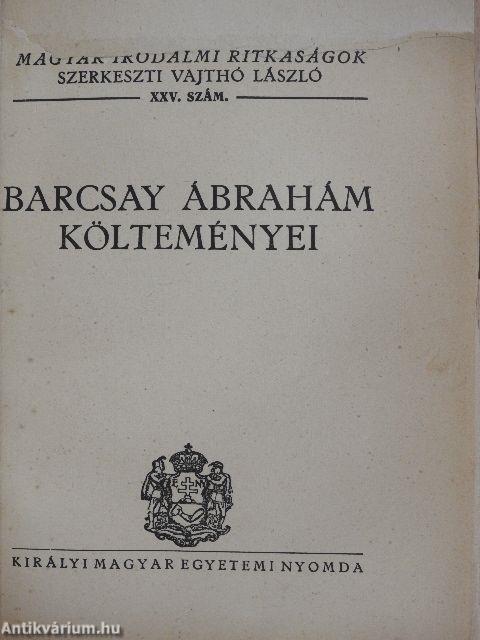 Barcsay Ábrahám költeményei