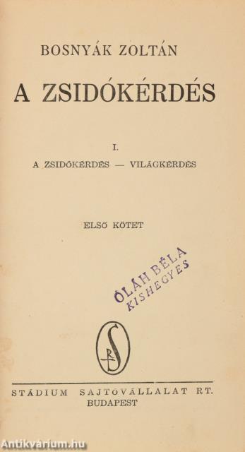 A zsidókérdés I-II.