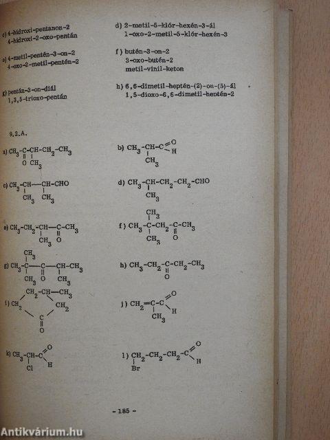 Szerves kémiai feladatok gyűjteménye I.