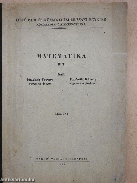 Matematika III/1.