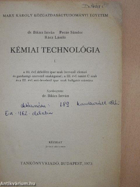 Kémiai technológia I.