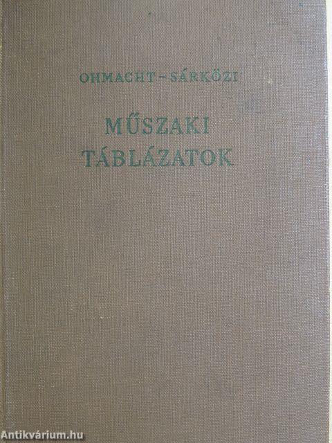 Műszaki táblázatok