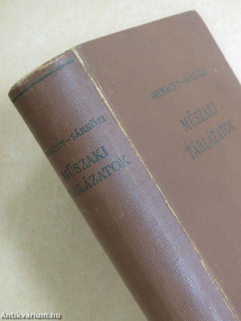 Műszaki táblázatok