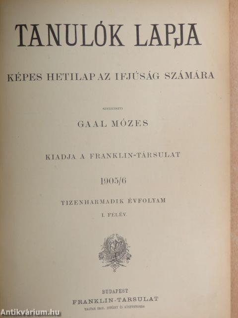 Tanulók lapja 1905. október-1906. március (fél évfolyam)