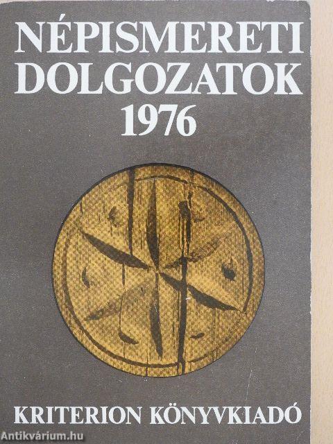 Népismereti dolgozatok 1976