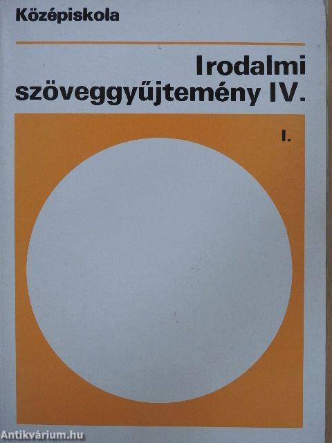 Irodalmi szöveggyűjtemény IV/I.