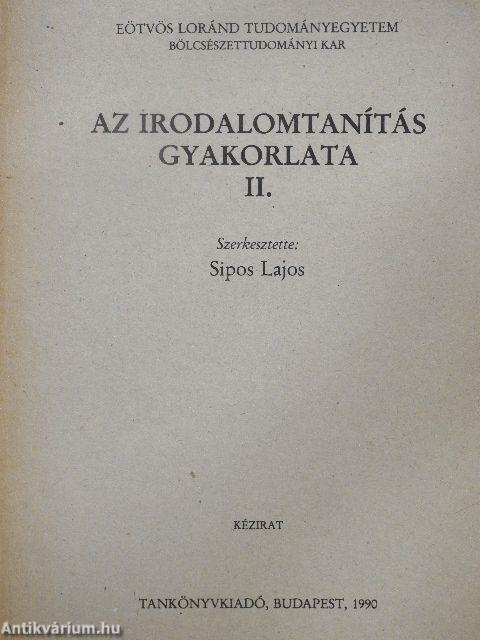 Az irodalomtanítás gyakorlata II.