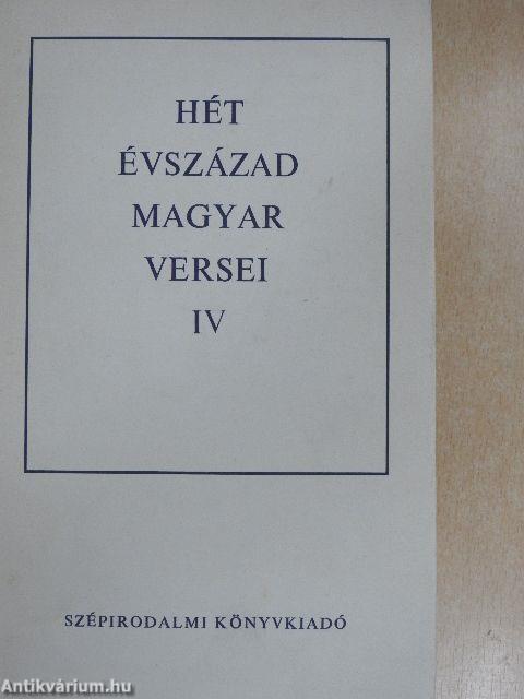 Hét évszázad magyar versei IV. (töredék)