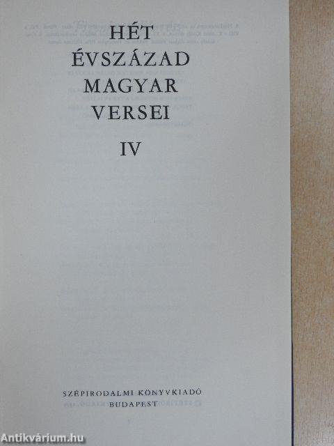 Hét évszázad magyar versei IV. (töredék)