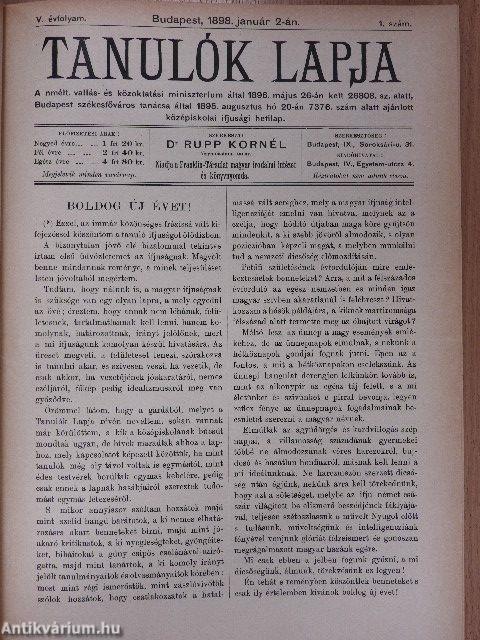 Tanulók lapja 1897. Mutatványszám/1898. január-december I-II.