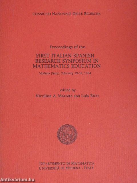 Proceedings of the First Italian-Spanish Research Symposium in Mathematics Education