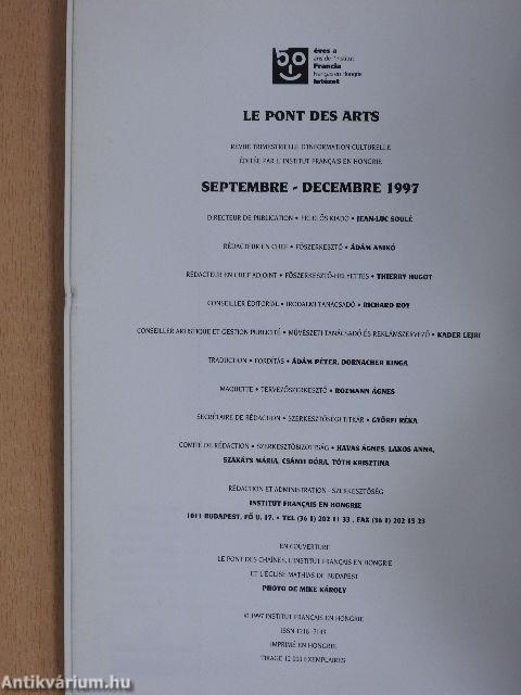 Le pont des Arts Septembre-Decembre 1997.