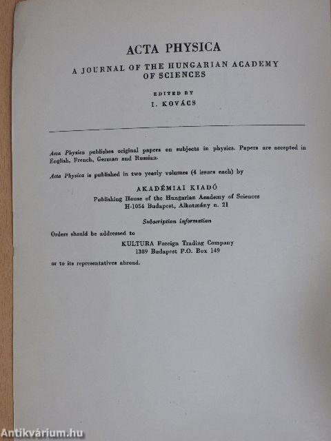 Acta Physica Academiae Scientiarum Hungaricae Volume 53 Numbers 3-4