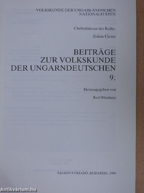 Beiträge zur Volkskunde der Ungarndeutschen 1990