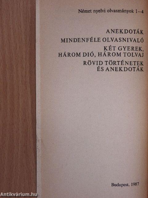 Anekdoten/Allerlei zum Lesen/Zwei Kinder, drei Nüsse, drei Diebe/Kurzgeschichten und Anekdoten