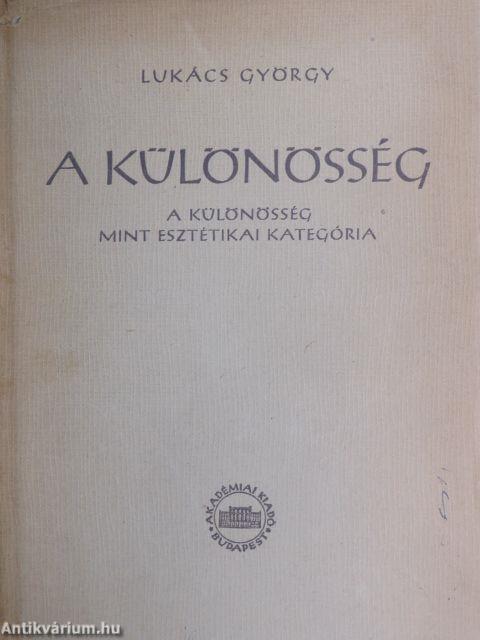 A különösség mint esztétikai kategória