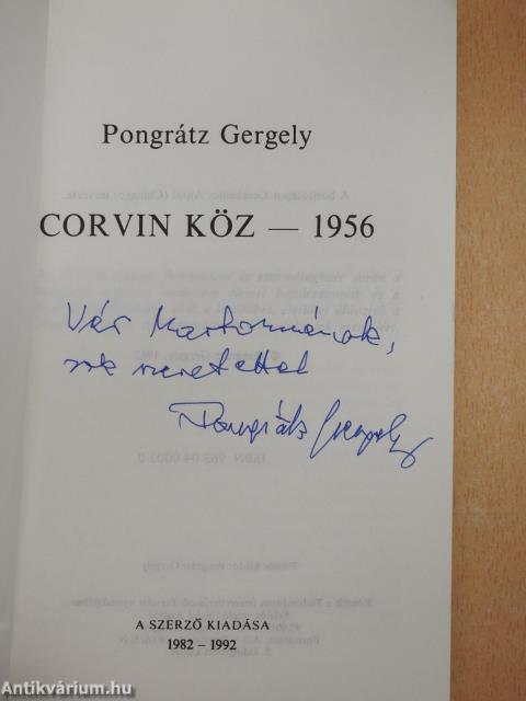 Corvin köz - 1956 (dedikált példány)