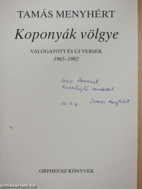 Koponyák völgye (dedikált példány)