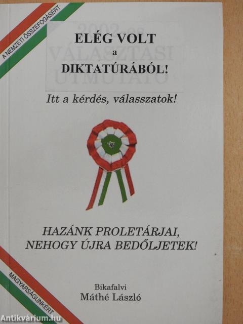 2002-es választási útmutató - felülmatricázva (dedikált példány)