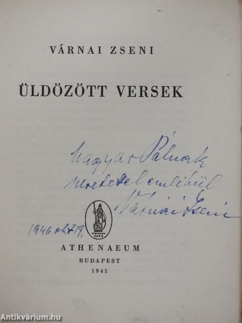 Üldözött versek (dedikált példány)