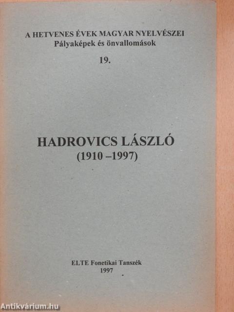 Hadrovics László (dedikált példány)