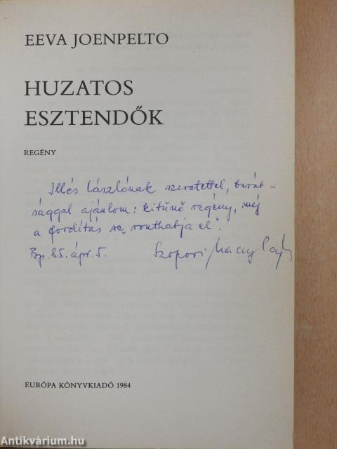 Huzatos esztendők (dedikált példány)