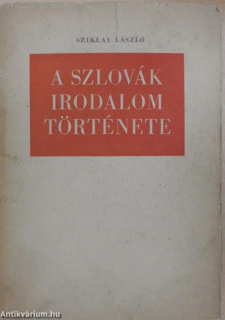 A szlovák irodalom története (dedikált példány)