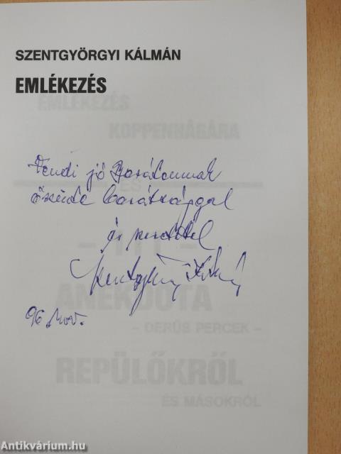 Emlékezés - Koppenhága 1971-1996 (dedikált példány)