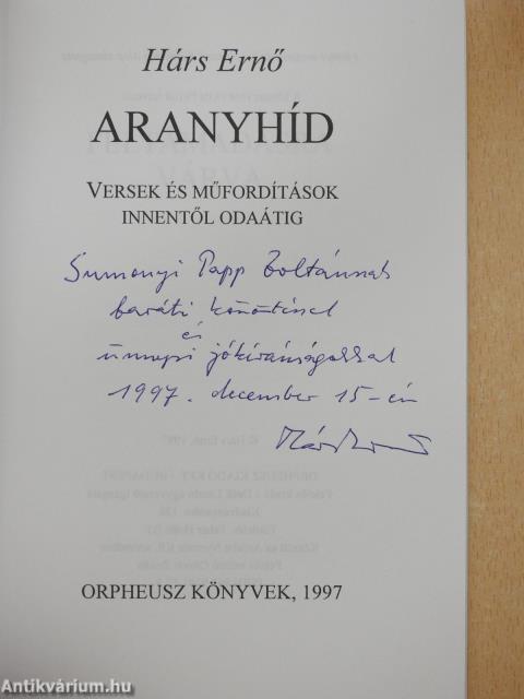 Aranyhíd (dedikált példány)