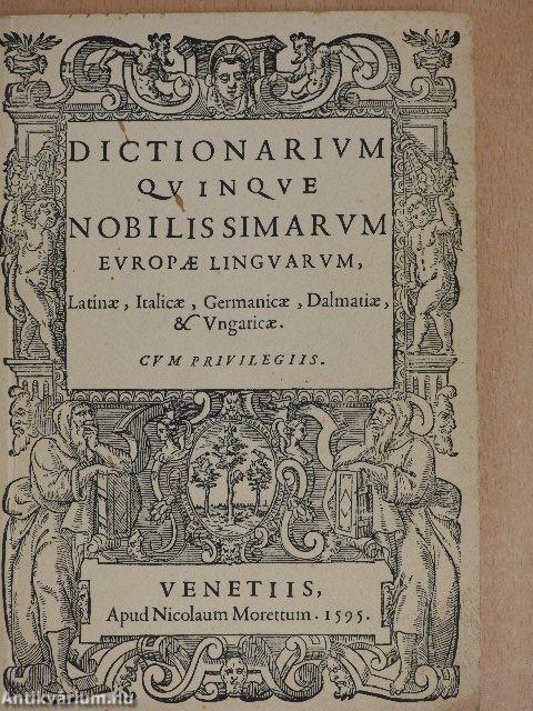 Dictionarium quinque nobilissimarum Europae linguarum/Hrvatsko-Latinski Rjecnik